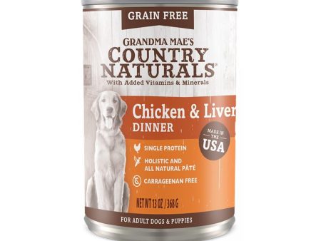 Country Naturals - 無穀物雞肝狗罐頭 13.2OZ Online now