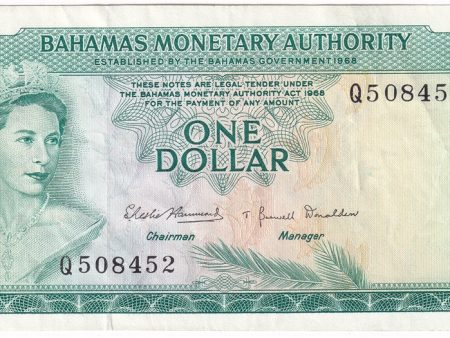 Bahamas 1968 1 Dollar Note, Pick #27a, VF-EF on Sale