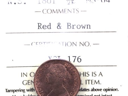 1861 Nova Scotia 1 2 Cent ICCS Certified MS-64 Red & Brown *Scarce* Sale