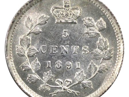 1891 Obv. 2 Canada 5-cents Brilliant Uncirculated (MS-63) For Discount