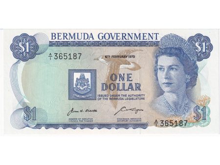 Bermuda Note 1970 1 Dollar Note, Pick #23a, UNC Discount