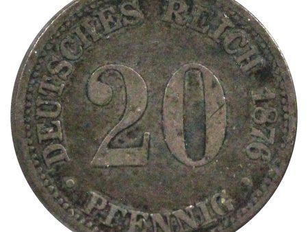 German Empire 1876B 20 Pfennig VF-EF (VF-30) Online