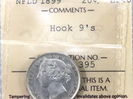 1899 Hook 9 s Newfoundland 20-cents ICCS Certified EF-40 Fashion