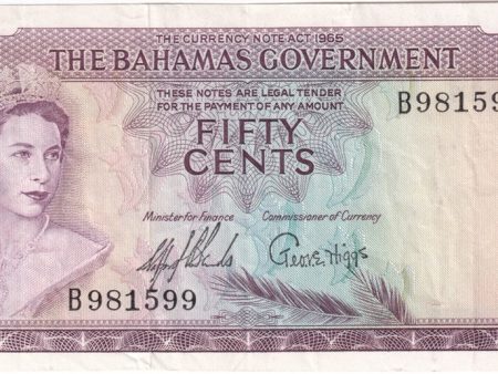 Bahamas 1965 1 2 Dollar Note, Pick #17a, VF Online now