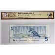 BC-56a-i 1986 Canada $5 C-B, Blue BPN, EOH, BCS Cert. UNC-60 Orig. (writing on holder) on Sale