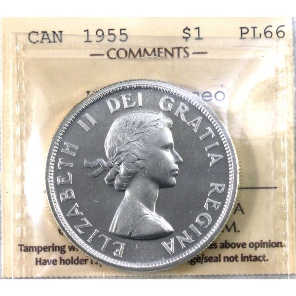 1955 Canada Dollar ICCS Certified PL-66 Heavy Cameo Cheap