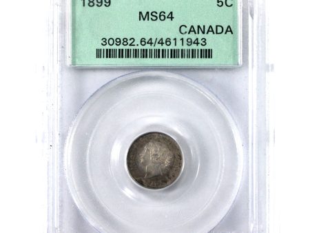 1899 Canada 5-cents PCGS Certified MS-64 Sale