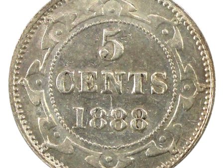 1888 Obv. 3 Newfoundland 5-cents EF-AU (EF-45) Discount