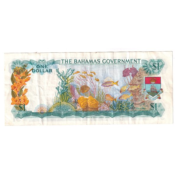 Bahamas Note, 1965 1 Dollar, 3 Signatures, Pick #18b, VF For Cheap