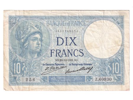 France 1931 10 Francs Note, Pick #73d, VF For Discount