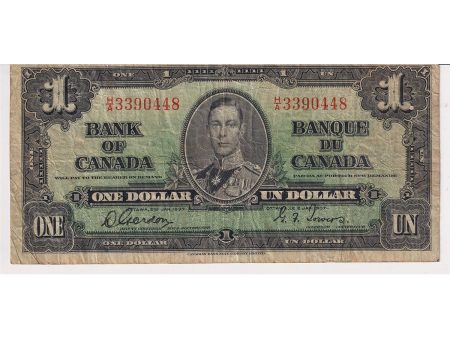 BC-21b 1937 Canada $1 Gordon-Towers, Narrow Panel, H A, Fine Fashion