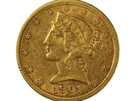 1901 S USA $5.00 Gold Half Eagle VF-EF (VF-30) Sale