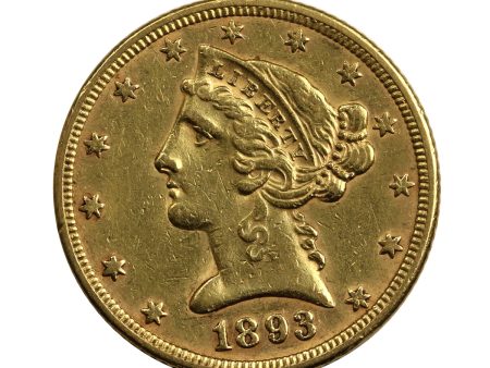 1893 USA $5 Gold Half Eagle Extra Fine (EF-40) on Sale