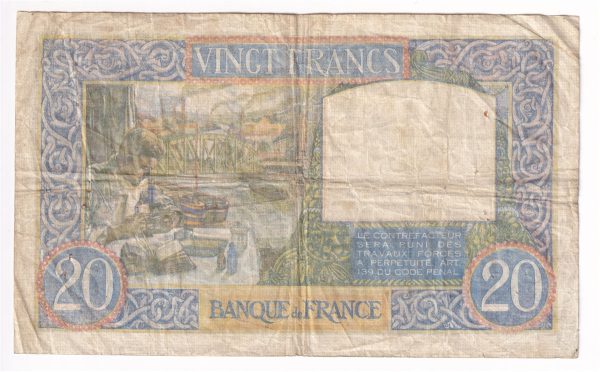 France Note, 1940 20 Francs, F (holes) Sale