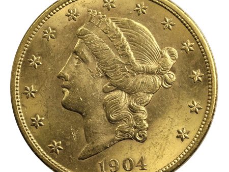 1904 USA $20 Gold Double Eagle UNC+ (MS-62) For Cheap