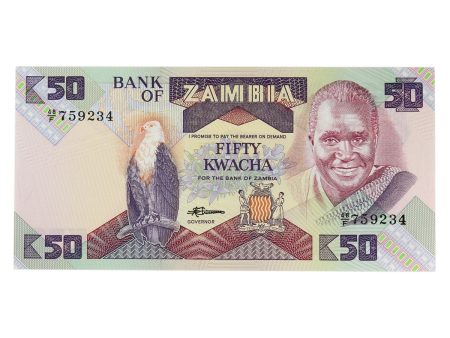 Zambia 1986-88 50 Kwacha Note, Pick #29, UNC Hot on Sale