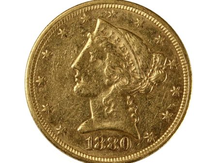 1880 USA $5.00 Gold Half Eagle VF-EF (VF-30) Discount