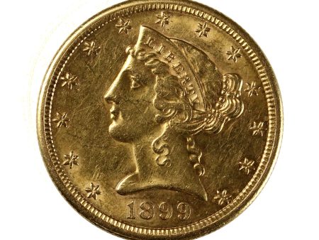 1899 S USA $5.00 Gold Half Eagle AU-UNC (AU-55) Sale