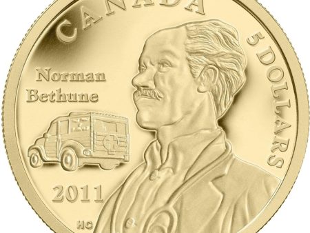 2011 Canada $5 Gold 75th Ann. 1st Blood Transfusion Vehicle (No Tax) Fashion