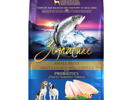 Zignature Small Bites Trout & Salmon Formula Dry Dog Food For Sale